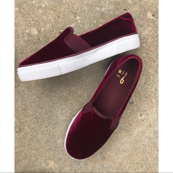 Mix No. 6 Shoes - SOLD !!! Mix No. 6 Crushed Wine Velvet Slip Ons